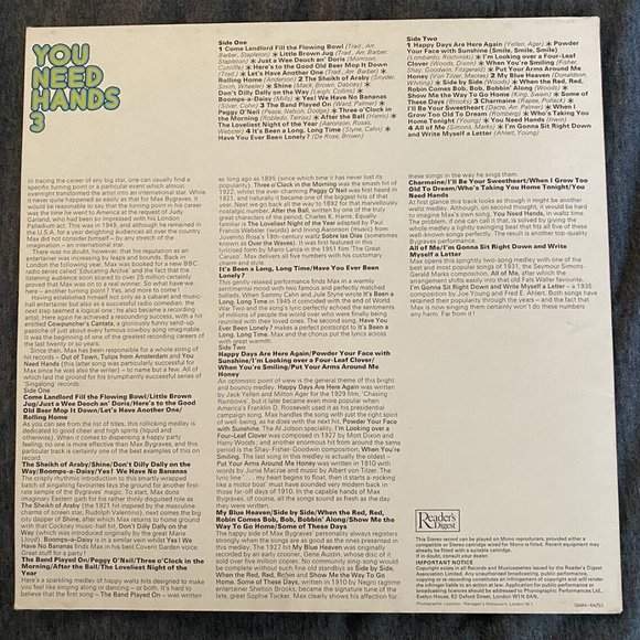 Singalong with Max Bygraves Vinyl LP, Disc 3 Only (RDS-9043) of Box Set GMAX-6A - Picture 2 of 6